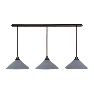 3 Light Stem Hung Linear Pendalier 8.5 x 55.5 Inch Length by Toltec  - 48-DG-4012