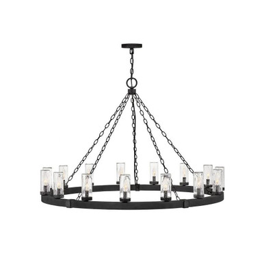 Sawyer 75W 15 LED Light Oversized Outdoor Pendant by Hinkley - 29209BK