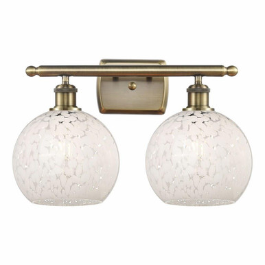 White Mouchette 2 Light Vanity Light 16 Inch Wide by Innovations - 516-2W-G1216-6