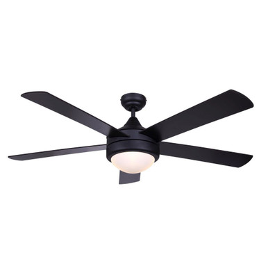 Preston XVII 5 Blade Ceiling Fan with Light Kit 52 Inch Wide by Canarm Inc - CF52P175BK