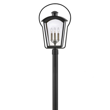 Yale 3 Light Outdoor Large Post or Pier Mount 26.75 x 17 In by Hinkley - 13301BK