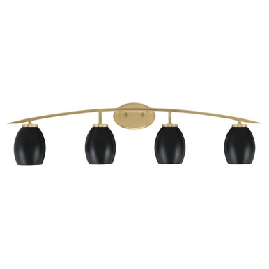Kurve 4 Light Down Glass Vanity Light 10 Inch Tall by Toltec - 3724-NAB-426-MB