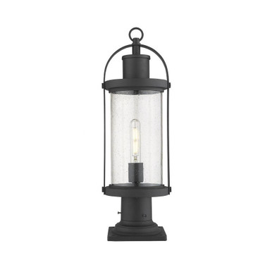 Roundhouse 1 Light Outdoor Pier Mount Light 22.5 x 7.5 In by Z-Lite - 569PHM-533PM-BK