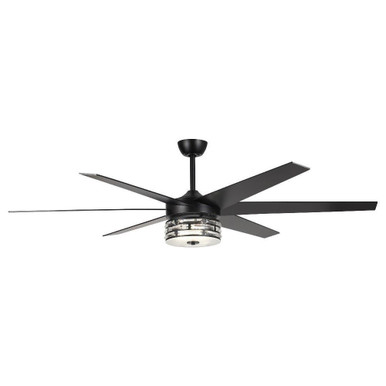 6 Blade Ceiling Fan with Light Kit 12.9 Inch X 70 Inch Wide by Parrot Uncle - F8246BK110V
