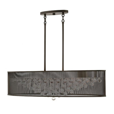 Fiona 8 Light Oversized Linear Chandelier by Fredrick Ramond - FR38902BLK