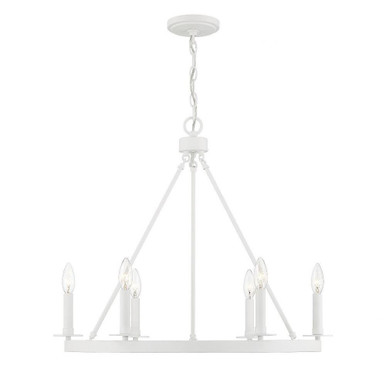 6 Light Chandelier 22 Inches Tall and 26 Inches Wide by Meridian - M10093BQW