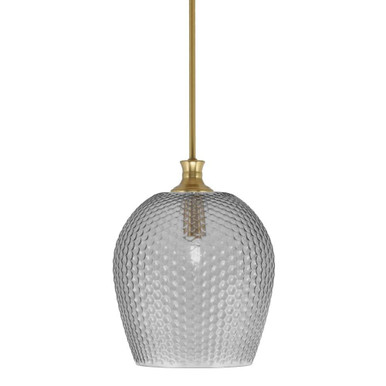 Zola 1 Light Smoke Textured Glass Stem Hung Medium Pendant by Toltec - 76-NAB-4202