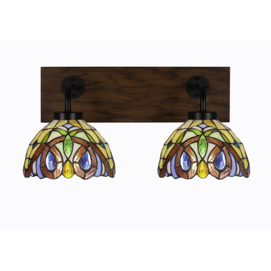 Oxbridge 2 Light Vanity Light 17.75 Inch Length by Toltec - 1772-MBWG-9445