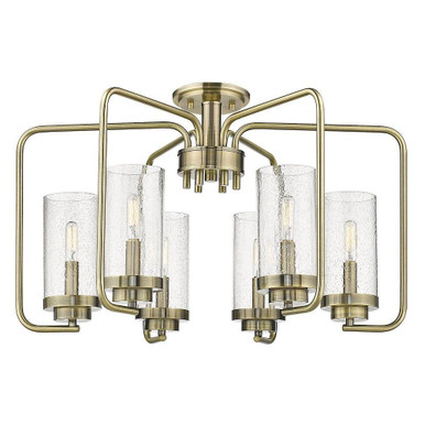 Holden 6 Light 25 Inch Wide Semi Flush Mount by Golden - 2380-6SFAB-SD