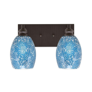 Edge 2 Light Fusion Glass Vanity Light by Toltec - 1162-BN-4165