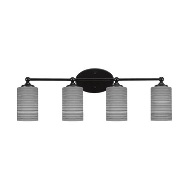 Capri 4 Light Matrix Glass Vanity Light 28.75 Inch Wide by Toltec - 5914-2875925