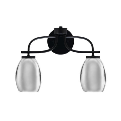 Cavella 2 Light Vanity Light with Metal Shade 16.5 Inch Length by Toltec - 3912-MB-426-CH
