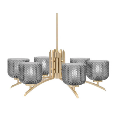 Kurve 6 Light Large Chandelier by Toltec 3706-NAB-4612 - 3706-NAB-4612