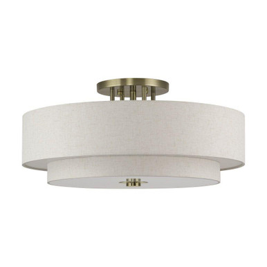 Monroe 6 Light Extra Large Semi Flush Mount 13.5 X 30 Inch Wide by Livex - 45849-01