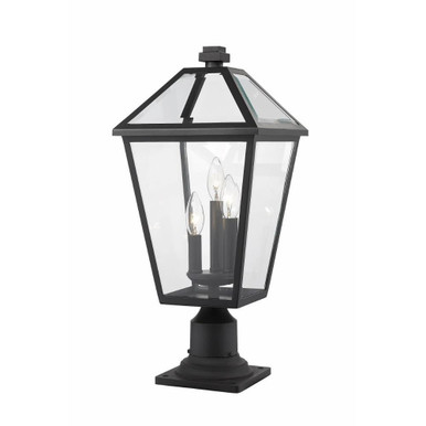 Talbot 3 Light Outdoor Pier Mount Light 22 x 10 Inches by Z-Lite - 579PHBR-533PM-BK