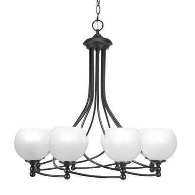 Capri 8 Light Chandelier 26.5 Inches Tall and 26 Inches Wide by Toltec  - 908-MB-4101