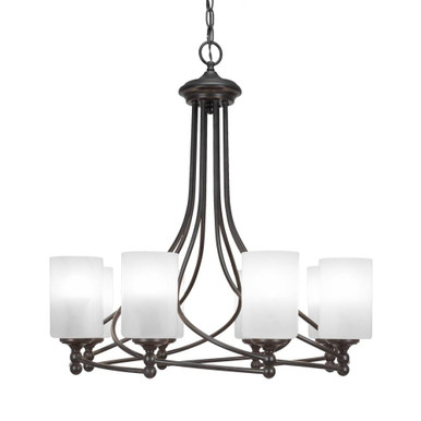 Capri 8 Light Chandelier 26.5 Inches Tall and 24.25 Inches Wide by Toltec  - 908-DG-3001