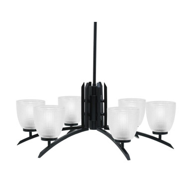 Kurve 6 Light Chandelier 10.5 x 26.5 Inches by Toltec  - 3706-MB-500