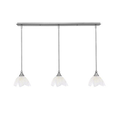 Any 3 Light Gold Ice Glass Linear Pendant 39.25 Inch Length by Toltec - 36-BN-755