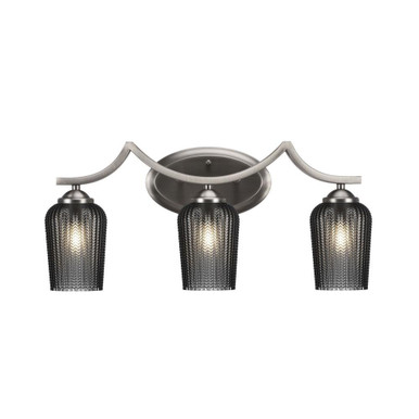 Zilo 3 Light Steel Vanity Light 22.5 Inch Length by Toltec - 553-225-11