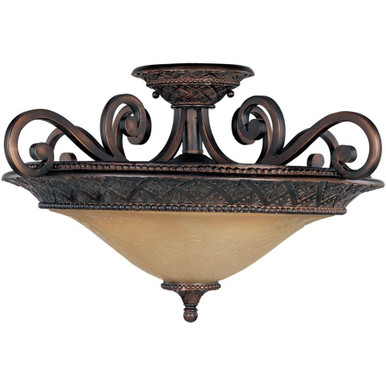 Symphony 3 Light 22.5 Inch Wide Semi Flush Mount by Maxim - 11241SAOI