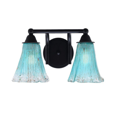 Paramount 2 Light Crystal Glass Vanity Light 14.25 In Length by Toltec - 3422-MB-725