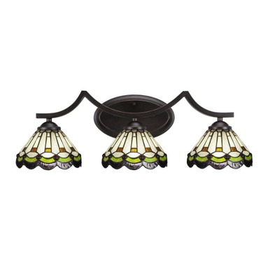 Zilo 3 Light Vanity Light 24.25 Inch Length by Toltec - 553-2425-85