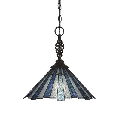 Elegante 1 Light Steel Large Pendant 15.75 Inch Tall by Toltec - 82-16-1575-