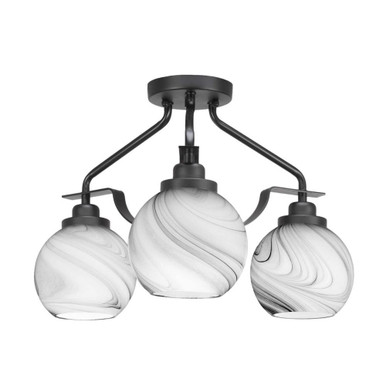 Odyssey 3 Light 16.75 Inch Wide Semi Flush Mount by Toltec 2607-MB-4109 - 2607-MB-4109