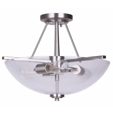 3 Light 13 Inch Wide Semi Flush Mount by Canarm Inc - ISF256A03BN-RG