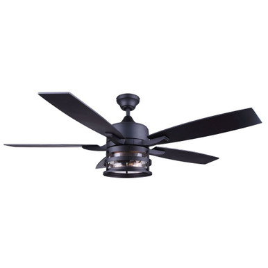 Duffy 5 Blade Ceiling Fan with Light Kit 15 X 52 Inch Wide by Canarm Inc - CF52DUF5BK