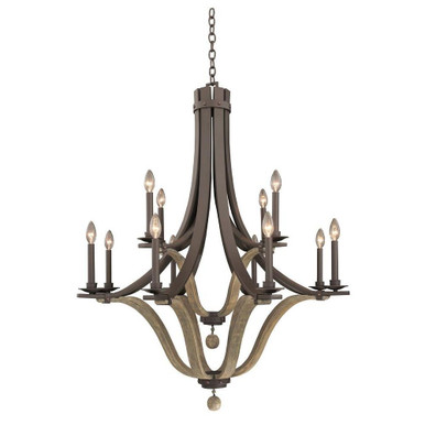 Lansing 12 Light Oversized 2 Tier Chandelier by Kalco - 502572SZ