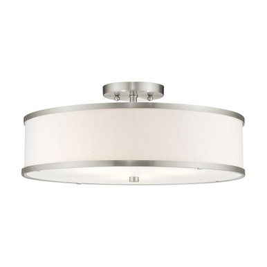 Park Ridge 3 Light 18 Inch Wide New Traditional Semi Flush Mount by Livex - 62629