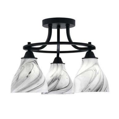 Paramount 3 Light 15.25 Inch Wide Semi Flush Mount by Toltec - 3417-MB-4760