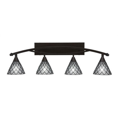 Bow 4 Light Vanity Light 8.5 Inch Tall by Toltec - 174-BRZ-9185