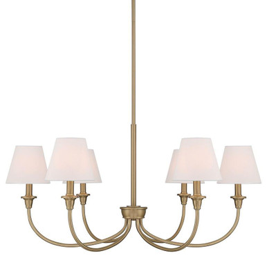 Cambria 6 Light Chandelier 16.5 Inch Tall and 33.25 Inch Wide by Golden - 1622-6