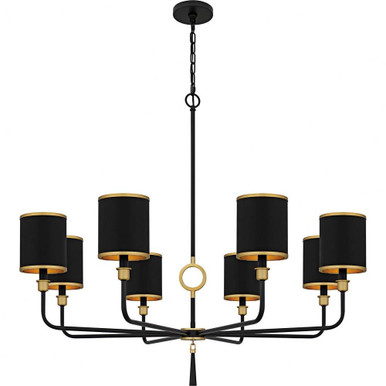 Lockery 8 Light Chandelier 35 Inch Tall and 40 Inch Wide by Quoizel - LKY5040MBK