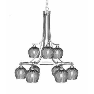 Paramount 9 Light Down Chandelier 33 Inch Tall X 29.75 Inch Wide by Toltec - 3419-BN-4602