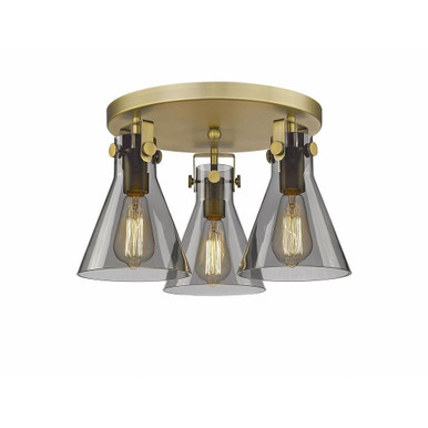 Newton Cone 3 Light 19.63 Inch Wide Flush Mount by Innovations - 411-3F-G411-7