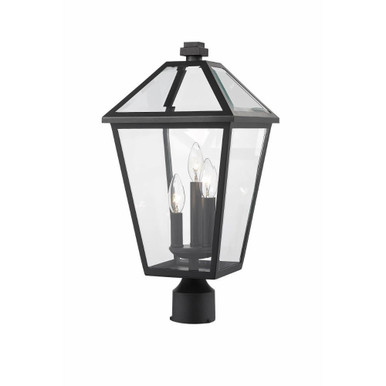 Talbot 3 Light Small Outdoor Post Mount 20 Inch Tall by Z-Lite - 579PHBR