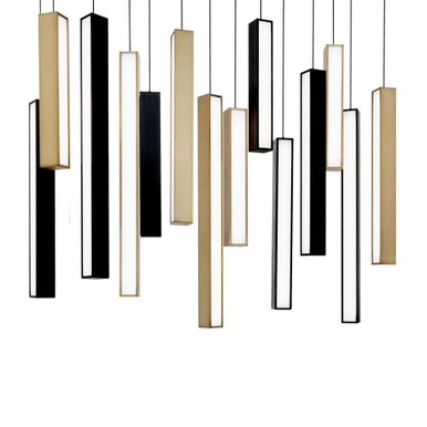 Chaos 120W 14 LED Light Linear Pendant by Modern Forms - PD-64814L-BK/AB-BK