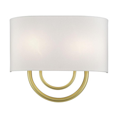 Stratton 2 Light OffWhite Shade Wall Sconce 13 Inch Tall by Livex - 42892