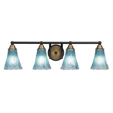 Paramount 4 Light Crystal Glass Vanity Light 31 Inch Length by Toltec - 3424-BN-725
