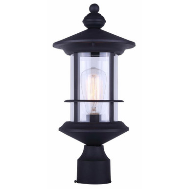 Treehouse 1 Light Outdoor Post Mount 17.25 x 8 Inches by Canarm - IOL303BK