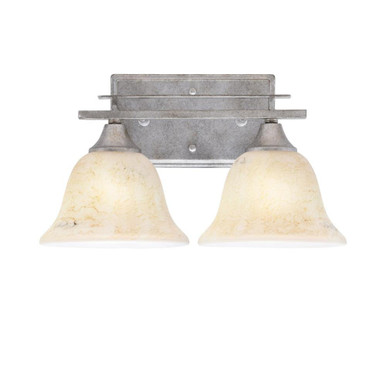 Uptowne 2 Light Vanity Light 14.25 Inch Wide by Toltec - 132-1425-775-1425