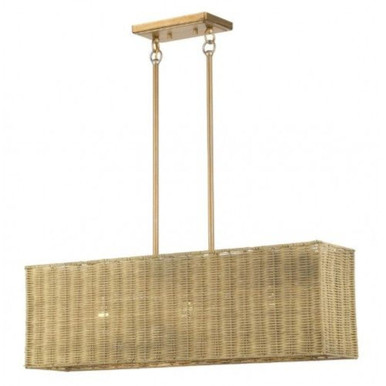 Weavington 3 Light Medium Linear Chandelier 19 Inch X 7 Inch Wide by Livex - 60552