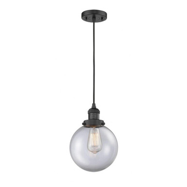 Beacon 1 Light Small Cord Hung Pendant 8 Inch Wide by Innovations - 201C-G20-8