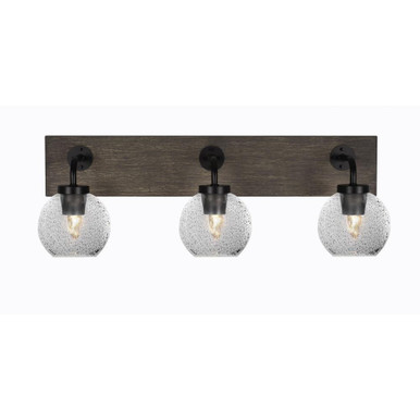 Oxbridge 3 Light Down Globe Glass Vanity Light 26 Inches Length by Toltec - 1773-MBDW-4102