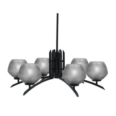 Kurve 6 Light Large Chandelier by Toltec 3706-MB-462 - 3706-MB-462