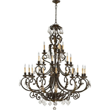 Rio Salado 21 Light Oversized 3 Tier Chandelier by Quorum - 6157-21-44